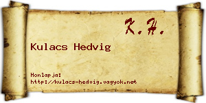 Kulacs Hedvig névjegykártya